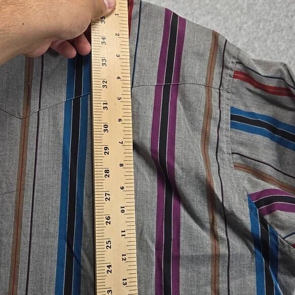 Wrangler Pearl Snap Western Shirt 17 Long Tails XL. - Picture 10 of 11